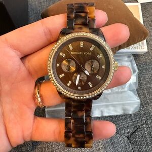 Michael Kors Tortoise and Gold Women's Watch